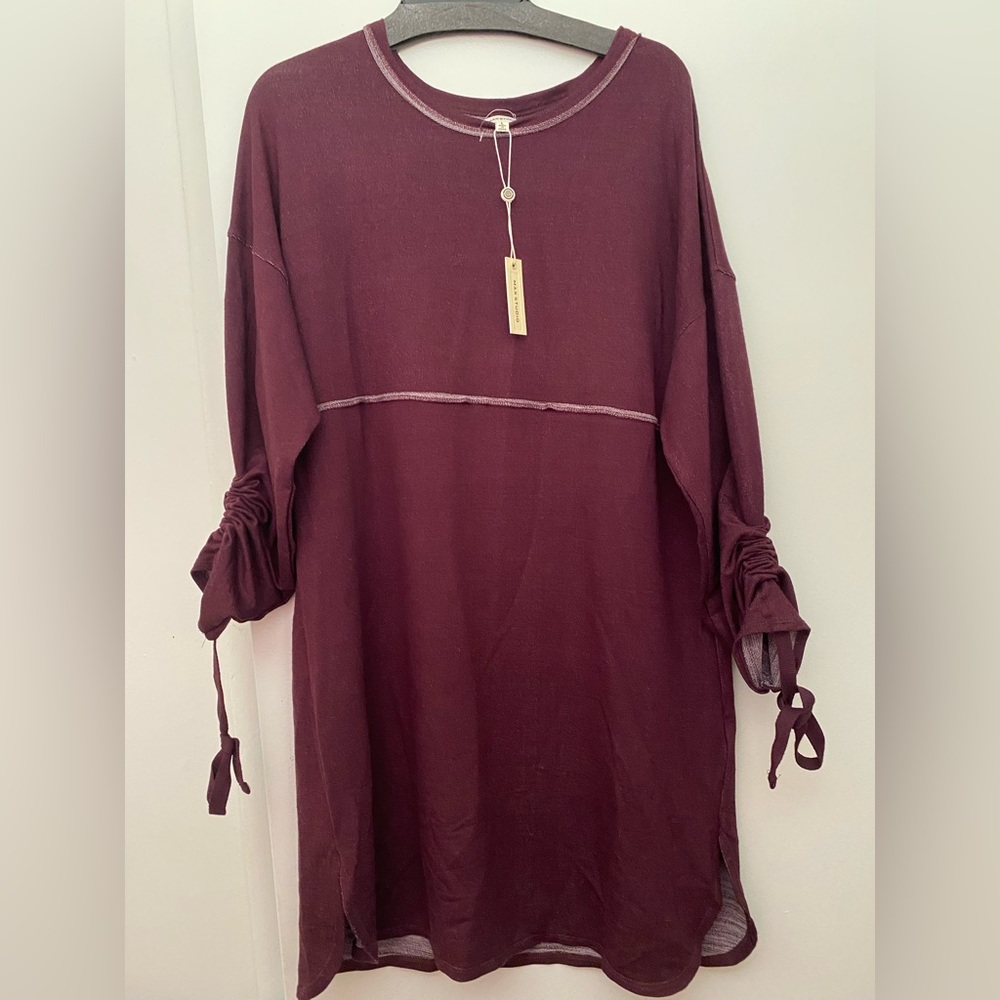 Max Studio, Sz L, Maroon, Knit, T-Shirt dress